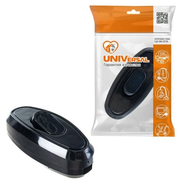 Переключатель бра 6А 250В (еврослот) черн. UNIVersal А0106