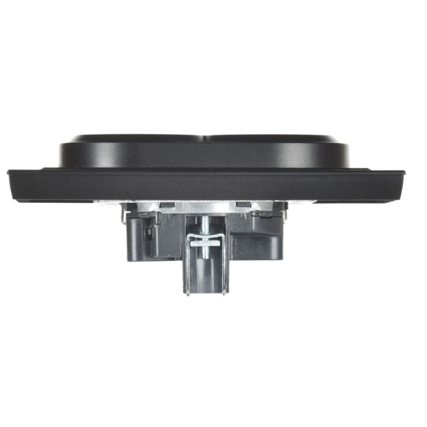 Розетка 2-м СП BRITE РС12-3-БрЧ 16А в сборе с заземл. без защ. шторок черн. IEK BR-R21-16-K02-F