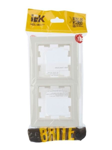 Рамка 2-м IP44 BRITE РУ-2-БрБ-44 бел. IEK BR-M22-44-K01