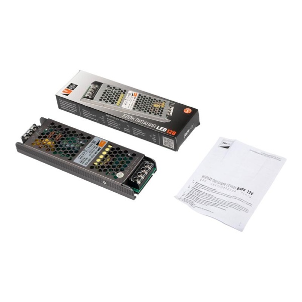 Блок питания для светодиодной ленты 150Вт 12.5А 12В IP20 BSPS метал. JazzWay 3329235A