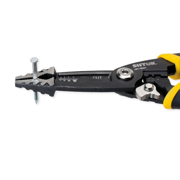 Клещи электромонтажные многофункциональные 6-в-1 гладкие губки 220мм (08501) SHTOK 376309