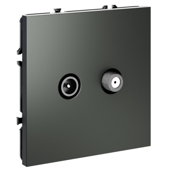 Розетка телевизионная оконечная TV + SAT 2-м СП S70 механизм титан Voltum VLS060406