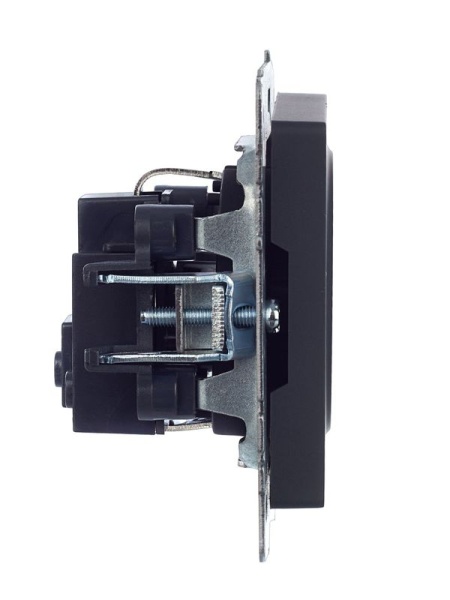 Розетка 1-м СП BRITE РС11-1-0-БрГ 16А с заземл. без защ. шторки механизм графит IEK BR-R11-16-K53