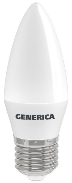 Лампа светодиодная C35 12Вт свеча 6500К E27 230В GENERICA LL-C35-12-230-65-E27-G