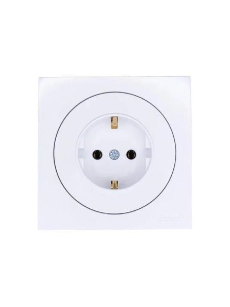 Розетка 1-м OSEN IP20 с заземл. ПБТ бел. LEZARD 743-0288-122B