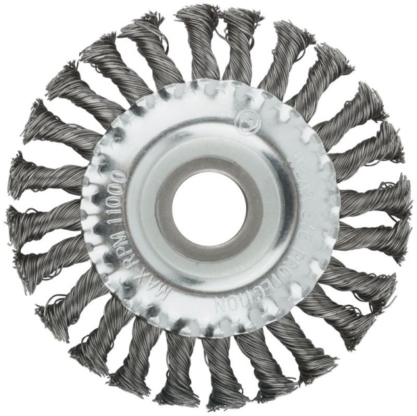Корщетка тип "колесо" посадочный диаметр 22.2мм стальная витая проволока 125мм MOS 38930М