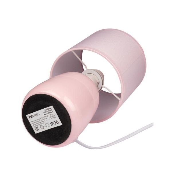 Светильник настольный JH2-02-pk E14 IP20 130х130х255мм керамика; ткань; PVC-пластик роз. JazzWay 5062337