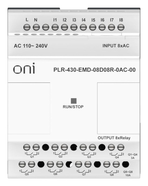Модуль расширения входов выходов ПЛК 430 8 DI 8 RO 220В AC ONI PLR-430-EMD-08D08R-0AC-00