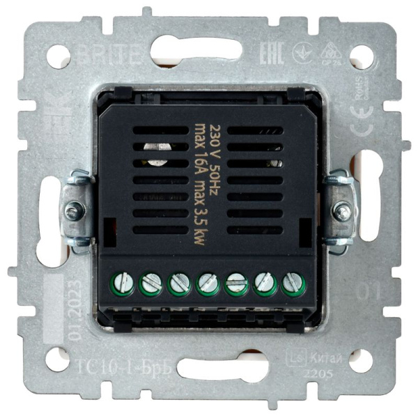 Термостат электронный с индик. BRITE СП IP20 ТС10-1-БрБ механизм бел. IEK BR-RT11-K01