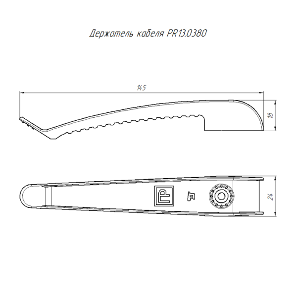 Держатель кабеля односторонний для прямого монтажа (уп.20шт) сер. Промрукав PR13.0380