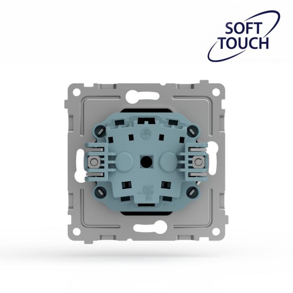 Розетка 1-м СП Pixel IP44 с заземл. с крышкой механизм карбон TOKOV ELECTRIC TKE-PX-R1ZSW1-C14-IP44