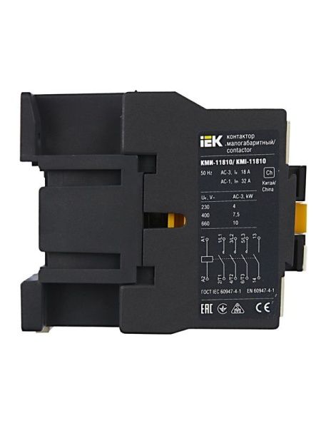 Контактор КМИ-11810 18А 230В/АС3 1НО KARAT IEK KKM11-018-230-10