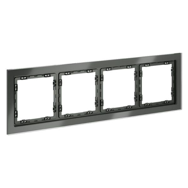 Рамка 4-м S70 стеклян. титан Voltum VLS110406