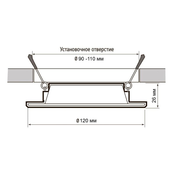 Светильник светодиодный PLED DL7 10Вт 6500К IP54 850лм WH встраив. бел. Pro JazzWay 5069046
