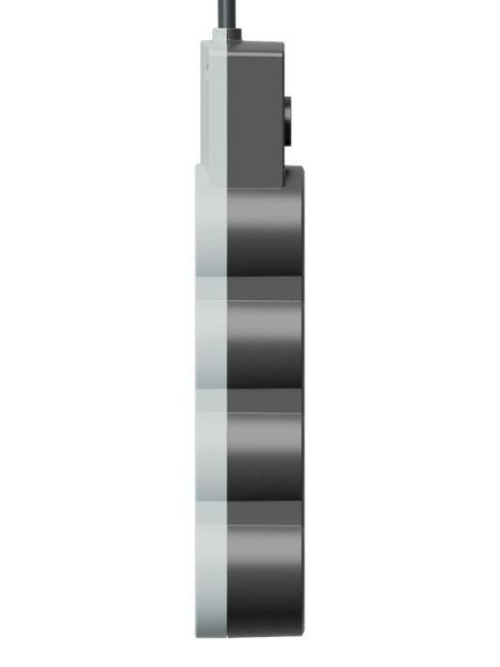 Удлинитель 3х5м с заземл. 10А IP20 USB 2800Вт 220В ПВС 3х1 с выкл. черн. КОСМОС YKsm5m3g-Z-VU10А-B