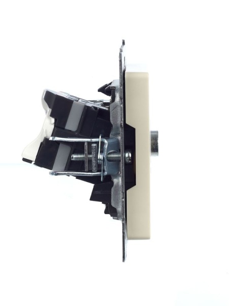 Розетка компьютерная + телевизионная 2-м Brite РТВ/РК12-БрКр RJ45 кат.5E + TV механизм беж. IEK BR-AK20-1-K10