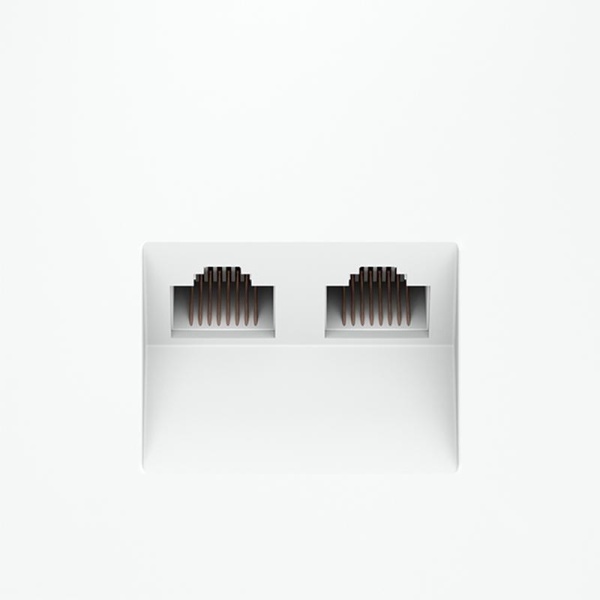 Розетка компьютерная 2-м СП S70 RJ45 + RJ45 кат.6 механизм бел. матов. Voltum VLS060202