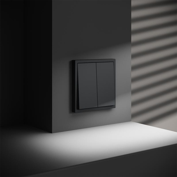 Переключатель проходной 2-кл. СП S70 10А механизм графит Voltum VLS020307