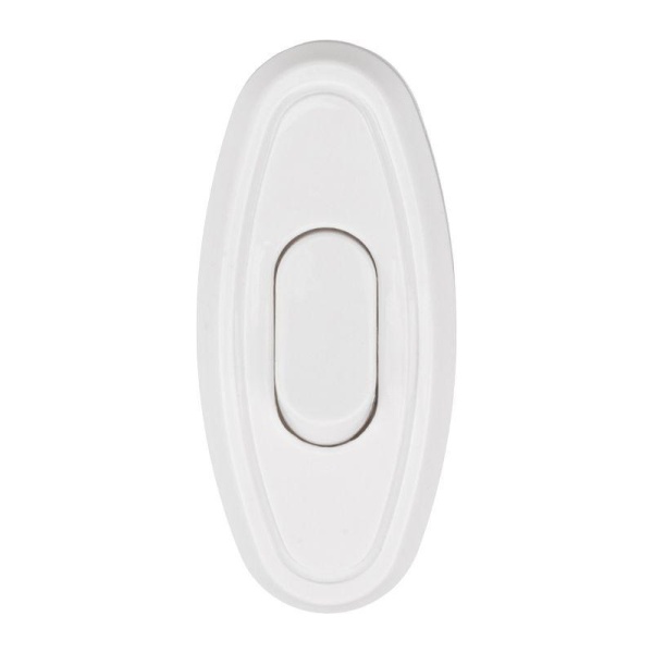 Выключатель-кнопка 6А 250ВON-OFF на электропровод для настольной лампы/бра бел. Rexant 36-3016