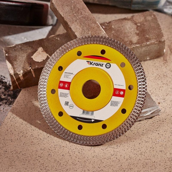 Диск отрезной алмазный ультратонкий 125х22.2мм Kranz KR-90-0141