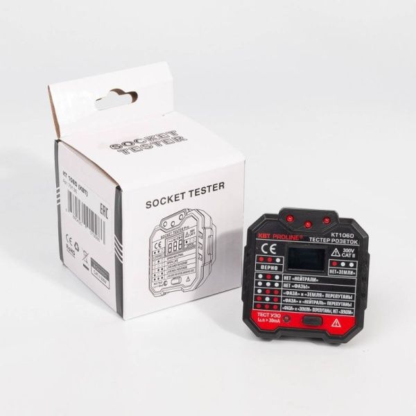 Тестер розеток и УЗО "PROLINE" KT 106D КВТ 79136