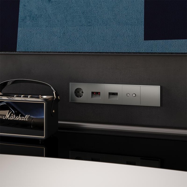 Розетка телевизионная оконечная TV + SAT 2-м СП S70 механизм титан Voltum VLS060406