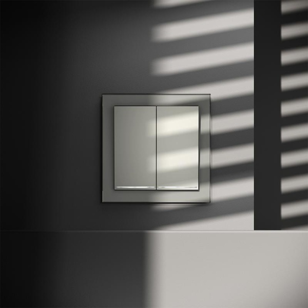 Выключатель 2-кл. СП S70 10А с подсветкой механизм сталь Voltum VLS020205