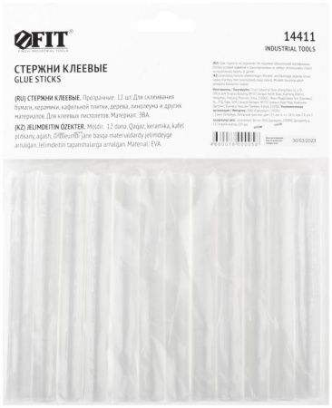 Стержень клеевой 11х100мм бесцвет. (уп.12шт) FIT 14411