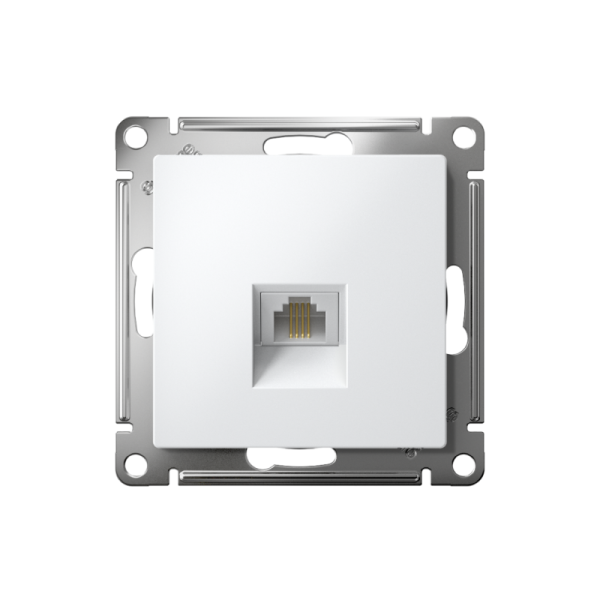 Розетка телефонная 1-м СП AtlasDesign RJ11 механизм бел. SE ATN000181