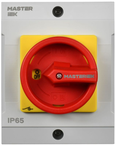 Переключатель кулачковый 10А (сх. 91) в боксе закрытая рукоятка авар. IEK MI-CS22-010-091