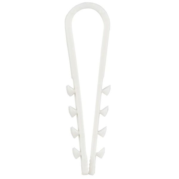 Дюбель-хомут 5х10мм для круглого кабеля нейлон бел. (уп.100шт) GENERICA UDH13-05-10-100-K01-G