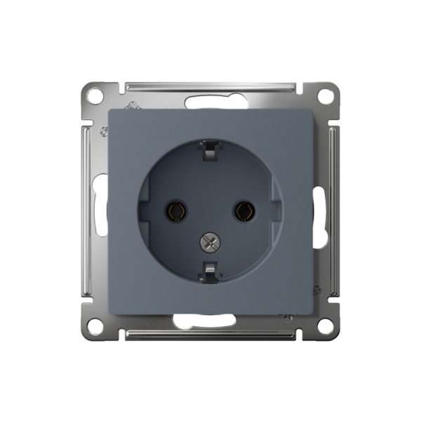 Розетка 1-м СП AtlasDesign 16А IP20 с заземл. механизм грифель SE ATN000743