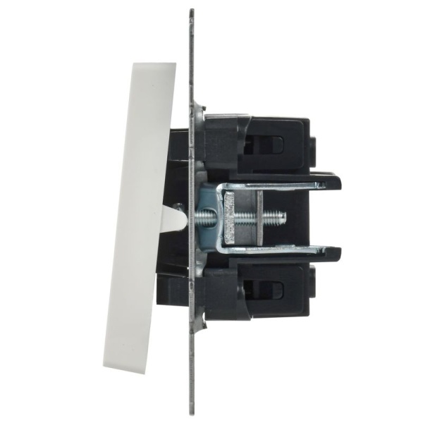 Выключатель 1-кл. СП BRITE ВС10-1-4-БрБ 10А самовозвратн. механизм бел. IEK BR-V14-0-10-K01