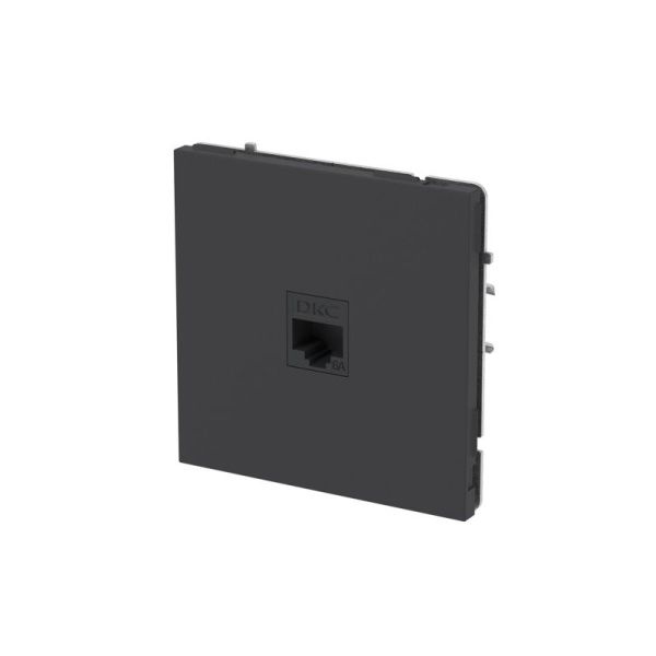 Розетка компьютерная 1-м KANT RJ45 кат.6A без шторки черн. уголь DKC 7012673
