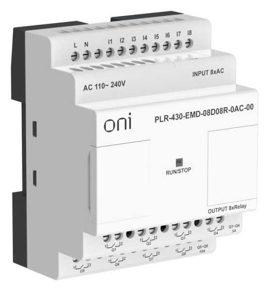 Модуль расширения входов выходов ПЛК 430 8 DI 8 RO 220В AC ONI PLR-430-EMD-08D08R-0AC-00
