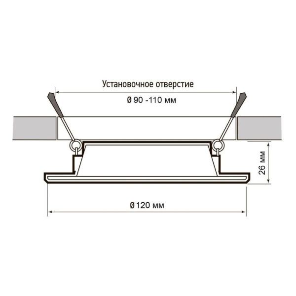 Светильник светодиодный PLED DL7 10Вт 6500К IP54 850лм WH встраив. бел. Pro JazzWay 5069046