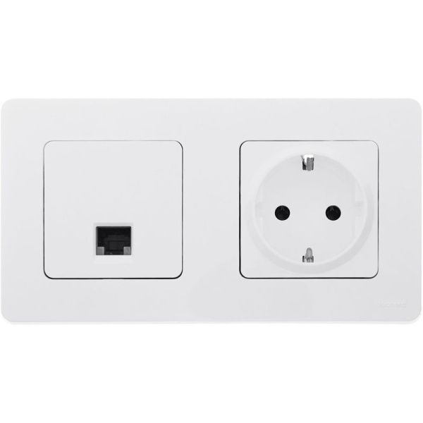 Розетка компьютерная Inspiria RJ45 кат.5E UTP бел. IEK 673825