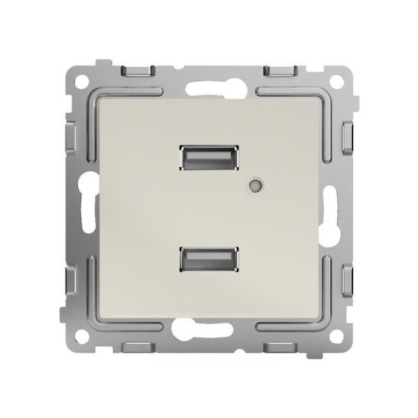 Розетка 2-м USB СП Pixel тип A+A 5В 1х2.1А 2х1.05А механизм беж. TOKOV ELECTRIC TKE-PX-2USB-C02