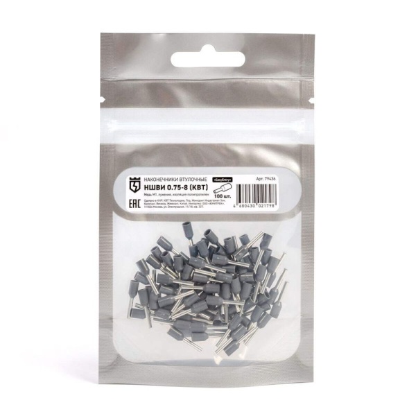 Наконечник штыревой НШВИ 0.75-8 КВТ 79436