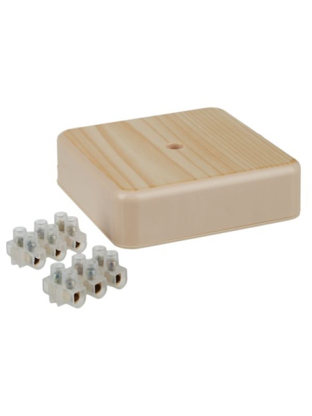 Коробка распаячная ОП 75х75х20 IP20 КМ41212-04 (6 клем. 6кв.мм) сосна IEK UKO10-075-075-020-K34