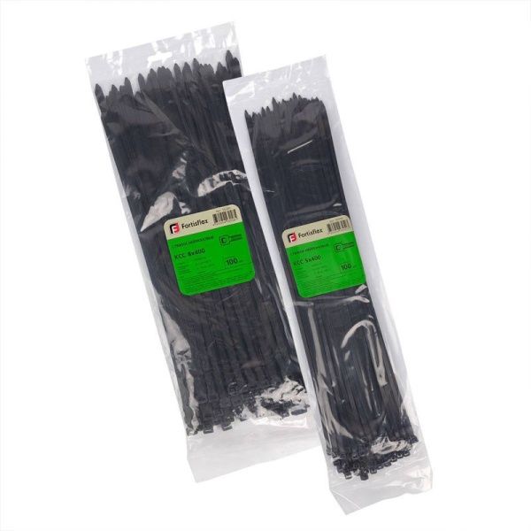 Хомут кабельный КСС 8х400 нейл. черн. (уп.100шт) Fortisflex 50285
