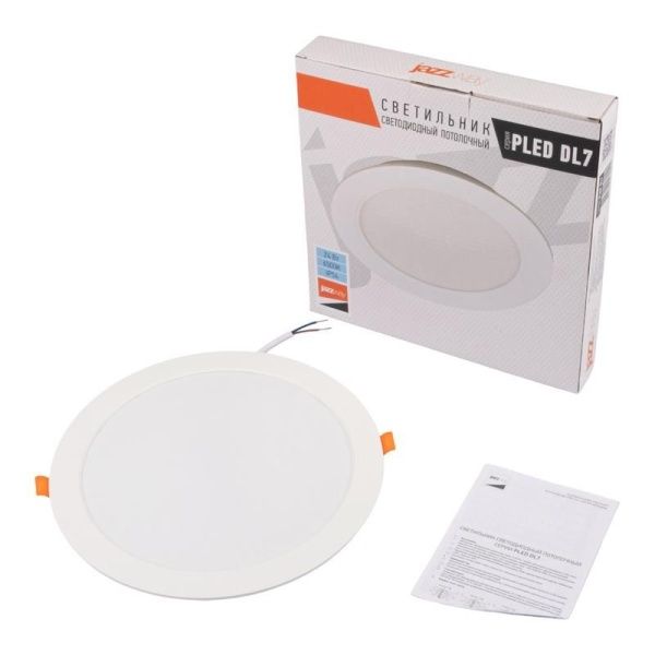 Светильник светодиодный PLED DL7 WH 24Вт 6500К IP54 2040лм встраив. бел. JazzWay 5069121