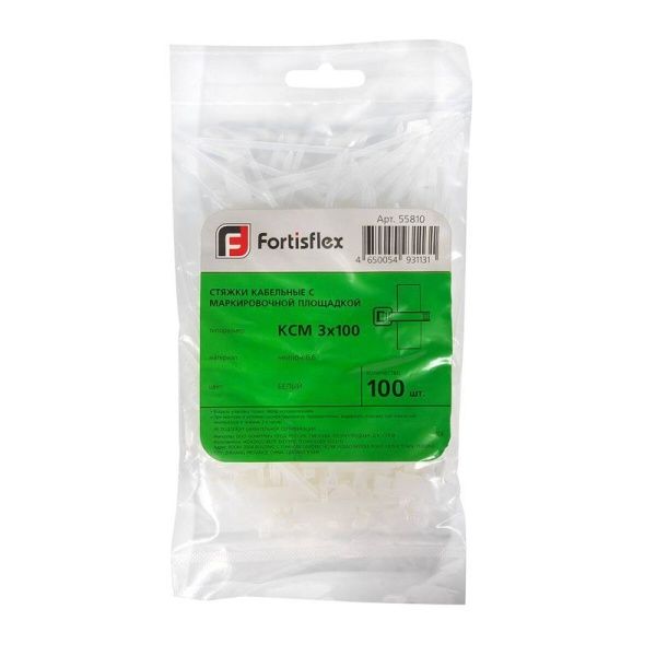 Хомут кабельный КСМ 3х200 нейл. бел. (уп.100шт) Fortisflex 53314