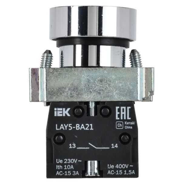 Кнопка LAY5-BA21 1НО без подсветки черн. KARAT IEK BBT60-BA-K02